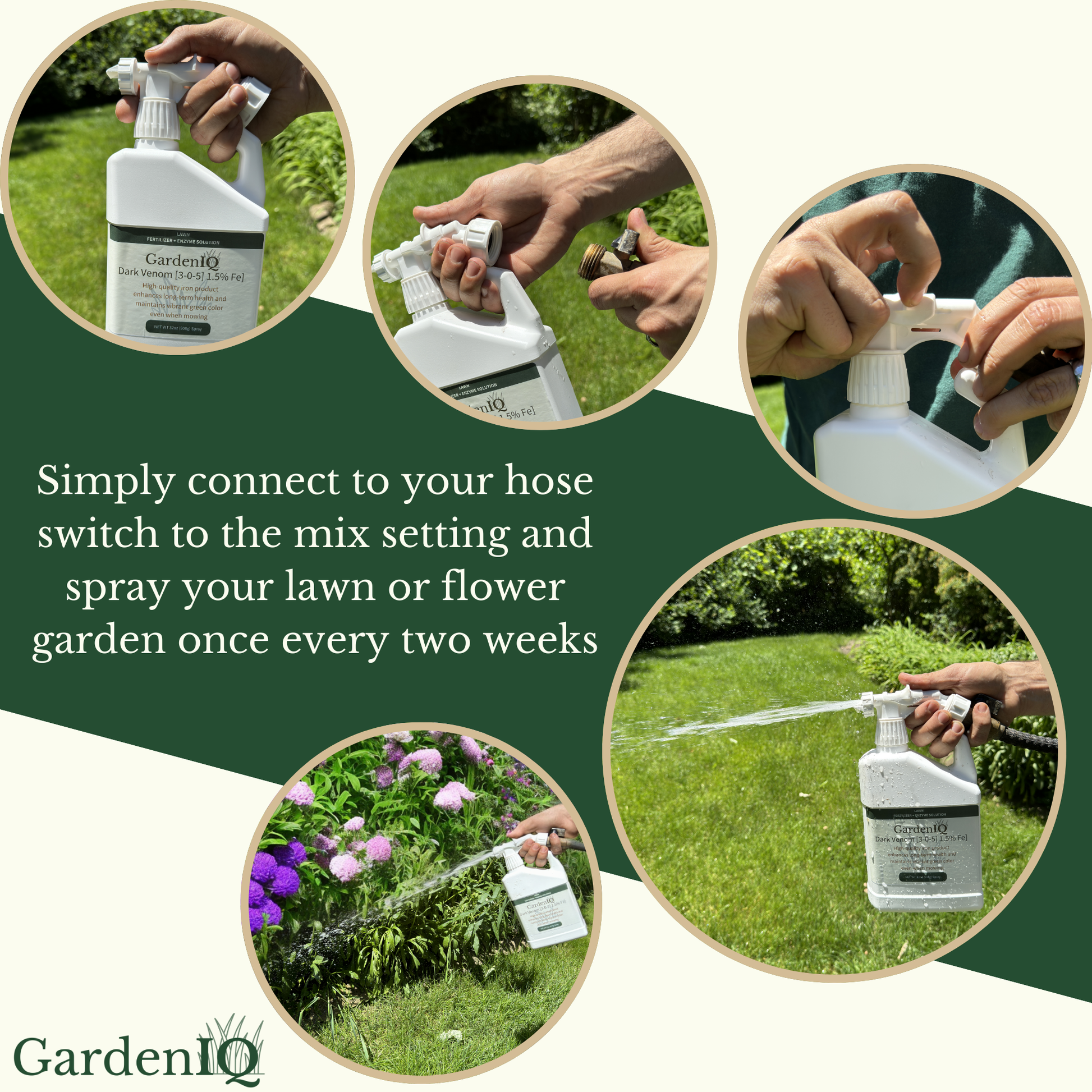 GardenIQs liquid fertilizer for lawn and flowers hose connection instructions