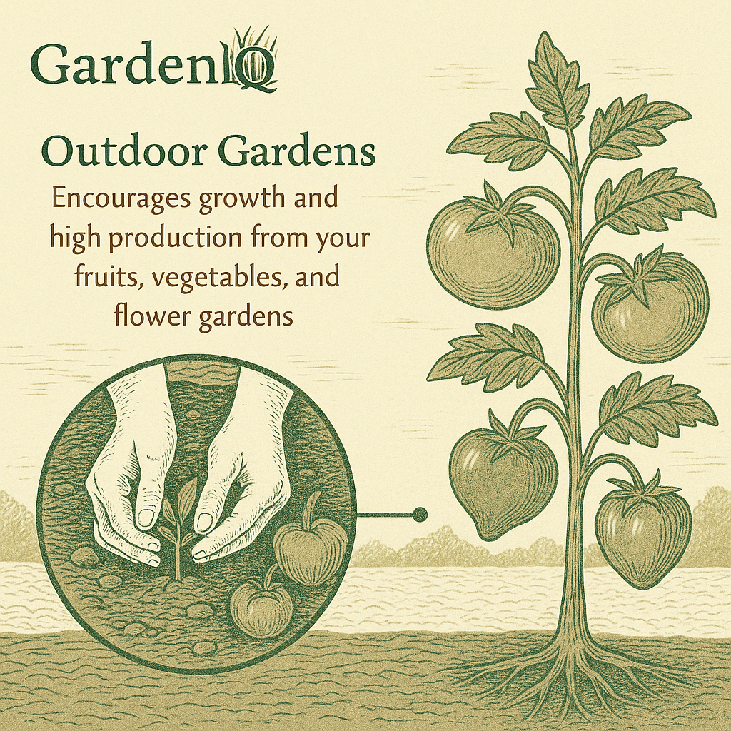 Outdoor plant and garden uses for GardenIQ liquid fertilizers / Enhanced organics fertilizers