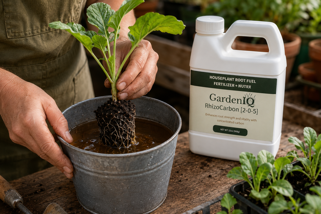 How to Use RhizoCarbon at Transplant — Including the Root Dip Method